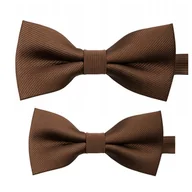 Krawaty i muchy męskie - Zestaw muszek dla taty i syna - brązowe - miniaturka - grafika 1
