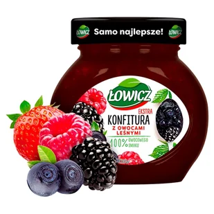 Łowicz Konfitura extra z owocami leśnymi o obniżonej zawartości cukrów 240 g SPAR-5900397013148 - Konfitury, marmolady, powidła - miniaturka - grafika 1