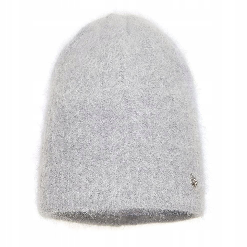 Czapka zimowa damska z angory JESSY Jasny szary