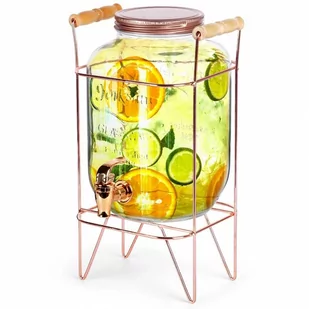 Słój do napojów z kranikiem i stojakiem złotym 4,2 l kod: O-139602 - Saturatory - miniaturka - grafika 1
