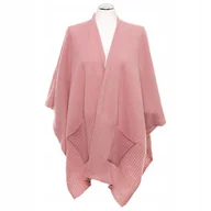 Swetry damskie - PONCZO z Kieszeniami Duży Ciepły Szal PONCHO Damski Narzutka Oversize MORAJ - miniaturka - grafika 1