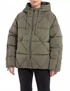 Replay Damska kurtka zimowa oversize, 435 Army Green, S - Kurtki damskie - miniaturka - grafika 1