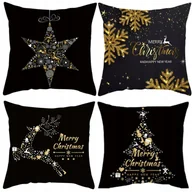 Pozostałe akcesoria świąteczne - ZESTAW POSZEWKA NA PODUSZKĘ ŚWIĄTECZNA 4 SZT DEKORACYJNA 40X40 [P-Z9] - miniaturka - grafika 1