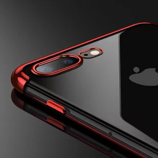 Clear Color case żelowy pokrowiec etui z metaliczną ramką iPhone 8 Plus / iPhone 7 Plus czerwony - Etui i futerały do telefonów - miniaturka - grafika 3
