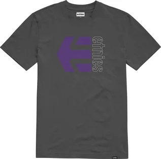 Koszulki męskie - t-shirt męski ETNIES CORP COMBO TEE Dark Grey/White - grafika 1