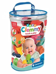 Clementoni, Klocki Clemmy Woreczek z 20 klockami - Klocki - miniaturka - grafika 1