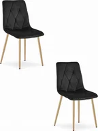 Krzesła - Leobert Krzesło LIBRA - czarny aksamit / nogi kolor drewna x 2 - miniaturka - grafika 1