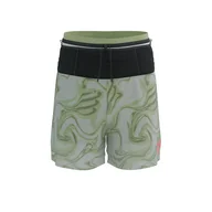 Spodnie sportowe damskie - COMPRESSPORT Spodenki biegowe TRAIL RACING 2-IN-1 SHORT green camo - miniaturka - grafika 1