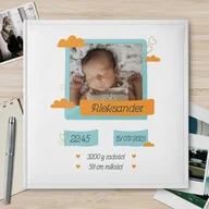 Albumy fotograficzne - Duży album na zdjęcia z Twoim zdjęciem dla chłopca z okazji narodzin - miniaturka - grafika 1