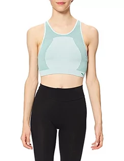 Biustonosze - Puma Damski biustonosz o niskim profilu Impact Long Line Seamless Bra Sports Bra Eggshell Blue S 520947 - grafika 1