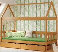 Łóżka dla dzieci i młodzieży - Łóżko domek w stylu skandynawskim, olcha - Dada 4X 190x80 cm - miniaturka - grafika 1