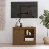Szafki RTV - Lumarko Szafka pod TV, miodowy brąz, 70x36,5x52 cm, lite drewno sosnowe - miniaturka - grafika 1