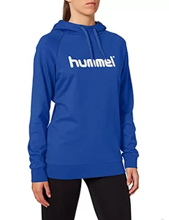 Bluzy damskie - Hummel Hummel Hmlgo Cotton bluza damska z kapturem z logo niebieski True Blau L 203517-7045 - grafika 1