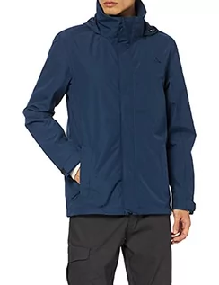 Kurtki męskie - Schöffel Aalborg2, wodoodporna i wiatroszczelna kurtka outdoorowa z chowanym kapturem, oddychająca kurtka przeciwdeszczowa dla mężczyzn, niebieski, 46 - grafika 1