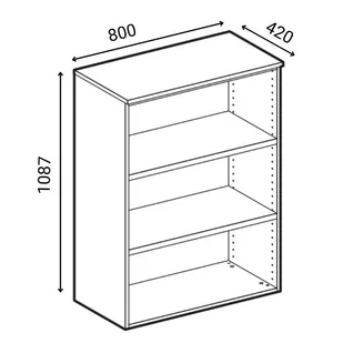 Szafa biurowa kombinowana z drzwiami przesuwnymi PRIMO GRAY, 1087 x 800 x 420 mm, szary/buk - Szafy biurowe - miniaturka - grafika 1