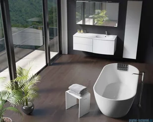 Riho LIMITED Bilbao wanna wolnostojąca BIAŁY MAT 150x75cm B119001105 - Wanny z hydromasażem - miniaturka - grafika 5