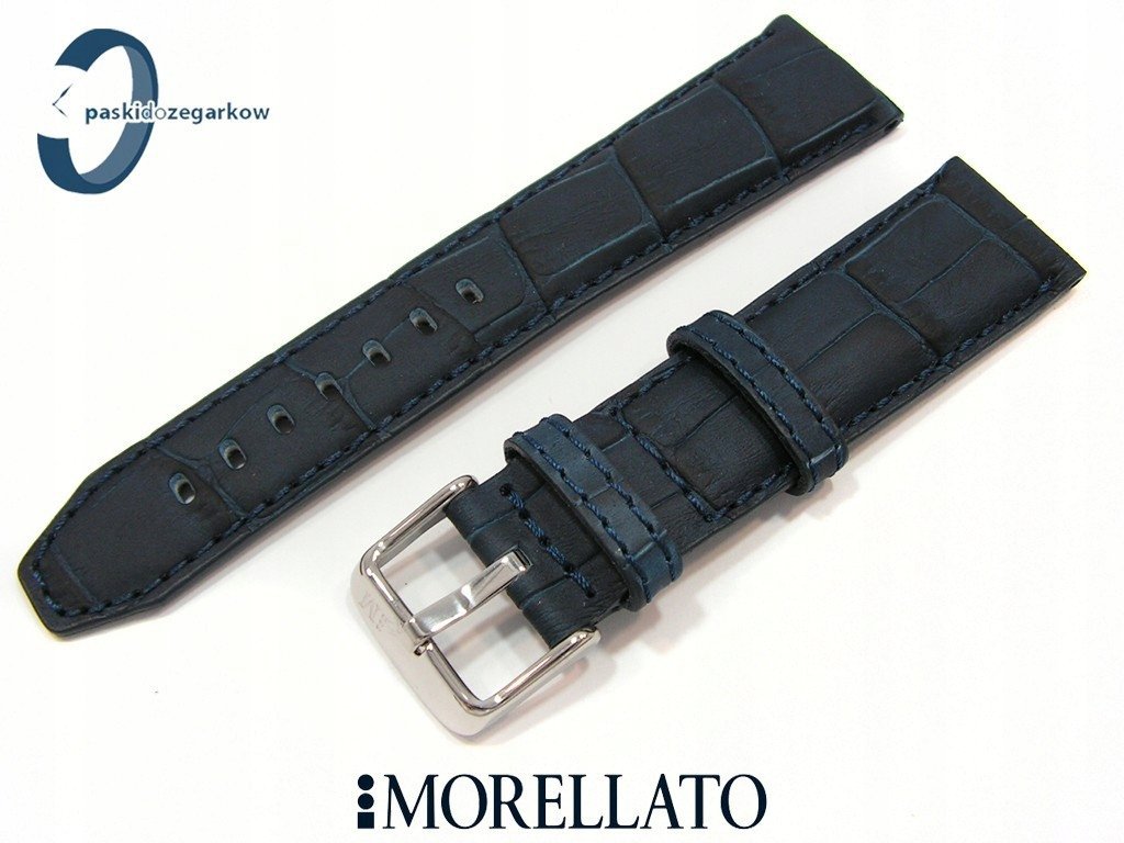 Pasek MORELLATO SOCCER 22 mm skórzany wodoodporny niebieski