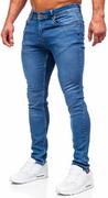 Spodnie męskie - Granatowe spodnie jeansowe męskie regular fit Denley 3434 - miniaturka - grafika 1