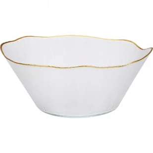 Miska szklana do sałatek ozdobna z falą złota elegancka 28 cm - Miski i półmiski - miniaturka - grafika 1