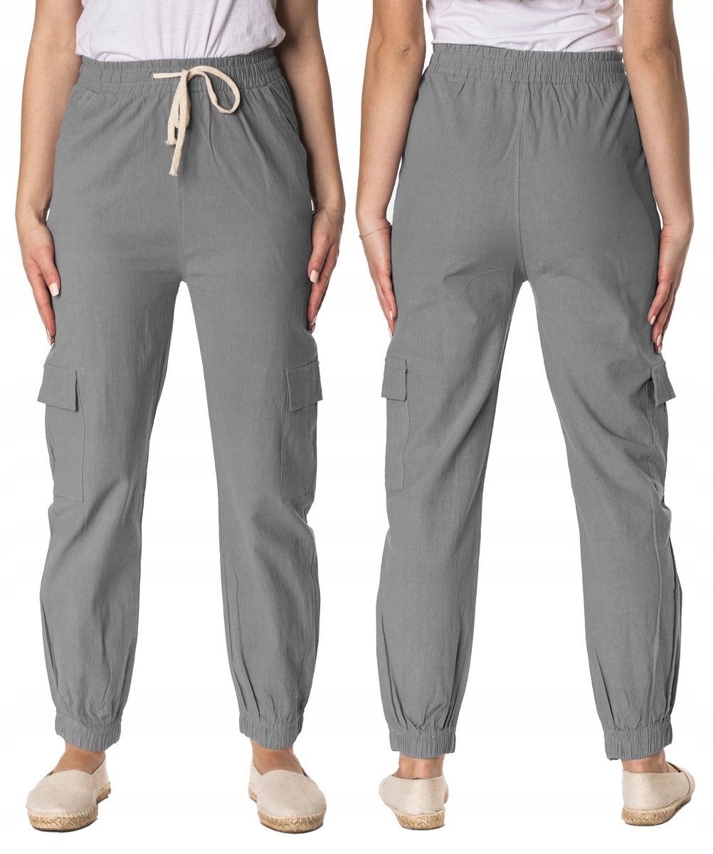 Cienkie Spodnie Damskie Bawełniane 1996-9 2XL3XL