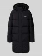 Płaszcze damskie - Płaszcz pikowany z kapturem i logo - miniaturka - grafika 1