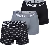 Majtki męskie - Bokserki męskie NIKE, 3-pak - kąpielówki, Dri-Fit Micro, logo w pasie czarny/szary/logo XL - miniaturka - grafika 1
