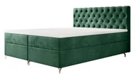 Łóżka - Zielone welurowe łóżko z pikowanym zagłówkiem 4 rozmiary M2-W66 - miniaturka - grafika 1
