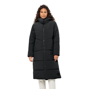 Damski płaszcz ocieplany Jack Wolfskin KAROLINGER LONG COAT W phantom - XS - Kurtki damskie - miniaturka - grafika 1