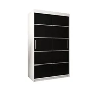 Szafy - Szafa przesuwna Garderoba VERONA 1 120 gł. 62 biały/czarny - miniaturka - grafika 1