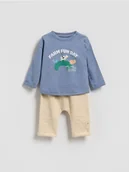 Komplety dla niemowląt - Reserved - Bawełniany komplet - niebieski - miniaturka - grafika 1