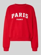 Bluzy damskie - Bluza o kroju oversized z mieszanki bawełny model ‘SWEAT LIFE’ - miniaturka - grafika 1