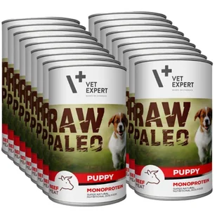 Vetexpert Raw Paleo Puppy Beef 18x400g - wołowina puszka - Mokra karma dla psów - miniaturka - grafika 1