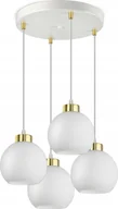 Lampy sufitowe - Lampa Wisząca Sufitowa Żyrandol Biała Szklane Kule White Glass EZ4 LED E27 - miniaturka - grafika 1