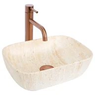 Umywalki - Rea UMYWALKA NABLATOWA BELINDA MINI TRAVERTINE MATT - miniaturka - grafika 1