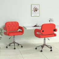 Krzesła - vidaXL Obrotowe krzesła stołowe 2 szt. czerwone sztuczna skóra 335679 - miniaturka - grafika 1
