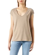 Koszulki i topy damskie - PIECES Damska koszulka PCKAMALA Tee NOOS BC T-Shirt, Silver Mink, XL - miniaturka - grafika 1