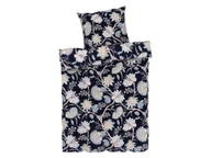 Pościel - LIVARNO home Pościel z mikrowłókna satynowego, 140 x 200 cm (kwiaty/granatowe) - miniaturka - grafika 1