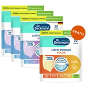 Środki do prania - Zestaw Dr. Beckmann Magic Leaves, listki piorące, Kwiatowa Świeżość, kolor, 3 x 20 sztuk + listki piorące, Orange&Peach, kolor, 20 sztuk gratis - miniaturka - grafika 1