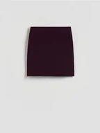 Spódnice - Reserved - Spódnica mini z domieszką wełny - mahoniowy - miniaturka - grafika 1