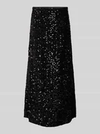 Spódnice - Spódnica midi rozkloszowana z cekinowym obszyciem model ‘SILVER SEQ’ - miniaturka - grafika 1