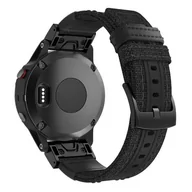 Akcesoria do smartwatchy - Opaska Pasek Bransoleta Nylon Garmin Fenix 3/5X/3Hr/5X Plus/6X/6X Pro/7X Black - miniaturka - grafika 1