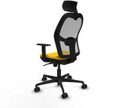 Fotele i krzesła biurowe - Krzesło Biurowe z Zagłówkiem Piqueras y Crespo 1D036N2 Żółty - miniaturka - grafika 1