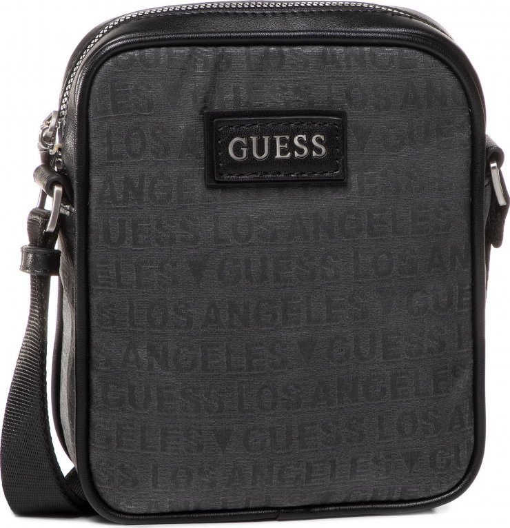 Guess, Dan, Document Holder, Textile Crossbody Bag, Black, HMDLJCP0317, For Men For Men