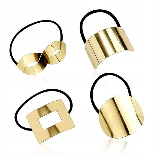 4 SZTUKI METALOWE GUMKI DO WLOSÓW KUCYK MANKIET DO WLOSÓW SZTUKI METALOWE