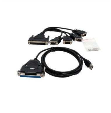 EXSYS EX-1324-37P Interfejs szeregowy USB 2.0 do 4x, porty RS-232 z 37-stykowym złączem żeńskim, konwerter, FTDI, czarny, 1,8 m