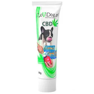 Lovi Dog Snack Premium Pate With CBD - pasztet dla psa w tubce, z wątróbką i suszem konopnym 90g - Suplementy i witaminy dla psów - miniaturka - grafika 1