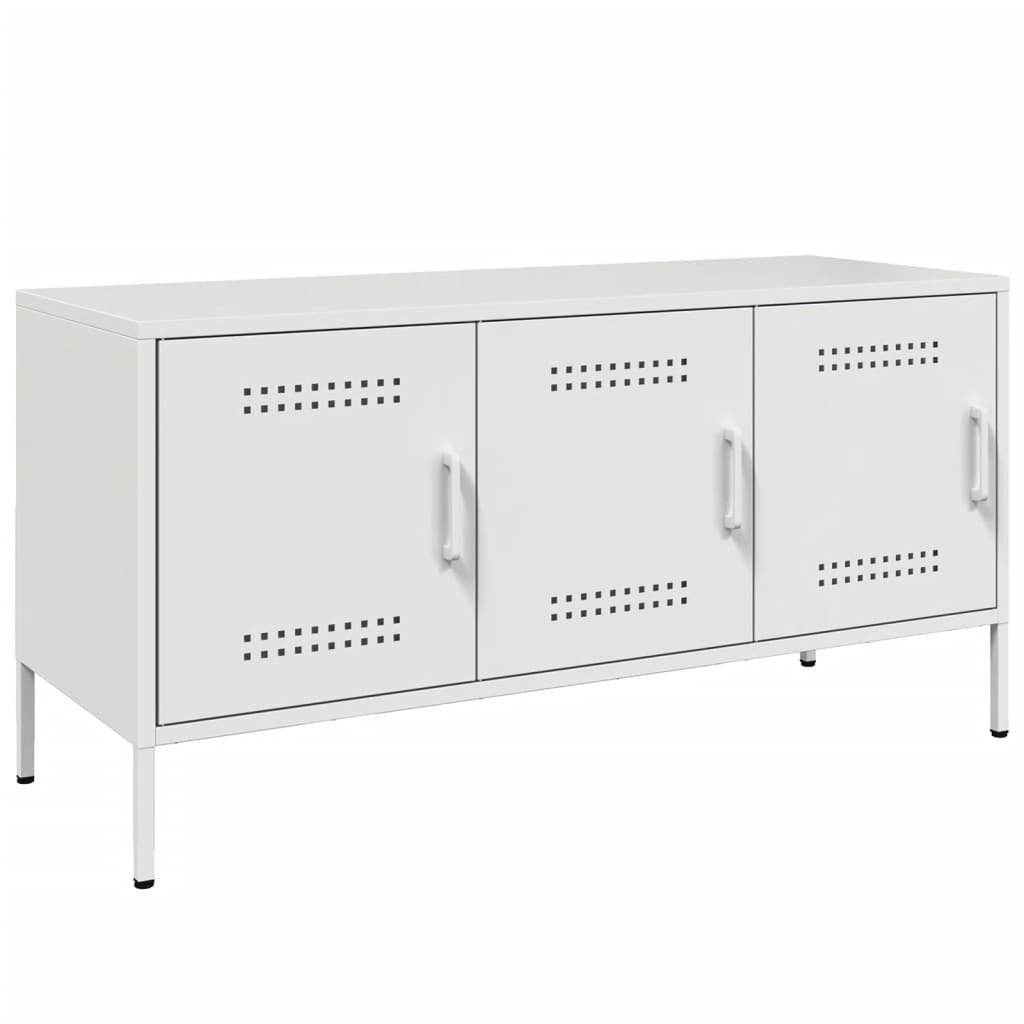 vidaXL Szafka pod telewizor biała 100,5x39x50,5 cm stalowa