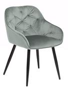 Krzesła - ExitoDesign Krzesło tapicerowane Loren velvet szary stalowy EXUDC9051G13 - miniaturka - grafika 1