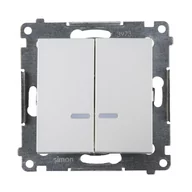 Wyłączniki światła i elektryczne - Simon Włącznik podwójny z podświetleniem 54 biały - miniaturka - grafika 1