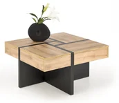 Ławy i stoliki kawowe - Stolik kawowy z szufladami SEVILLA S blat: dąb craft, nogi: czarny - miniaturka - grafika 1